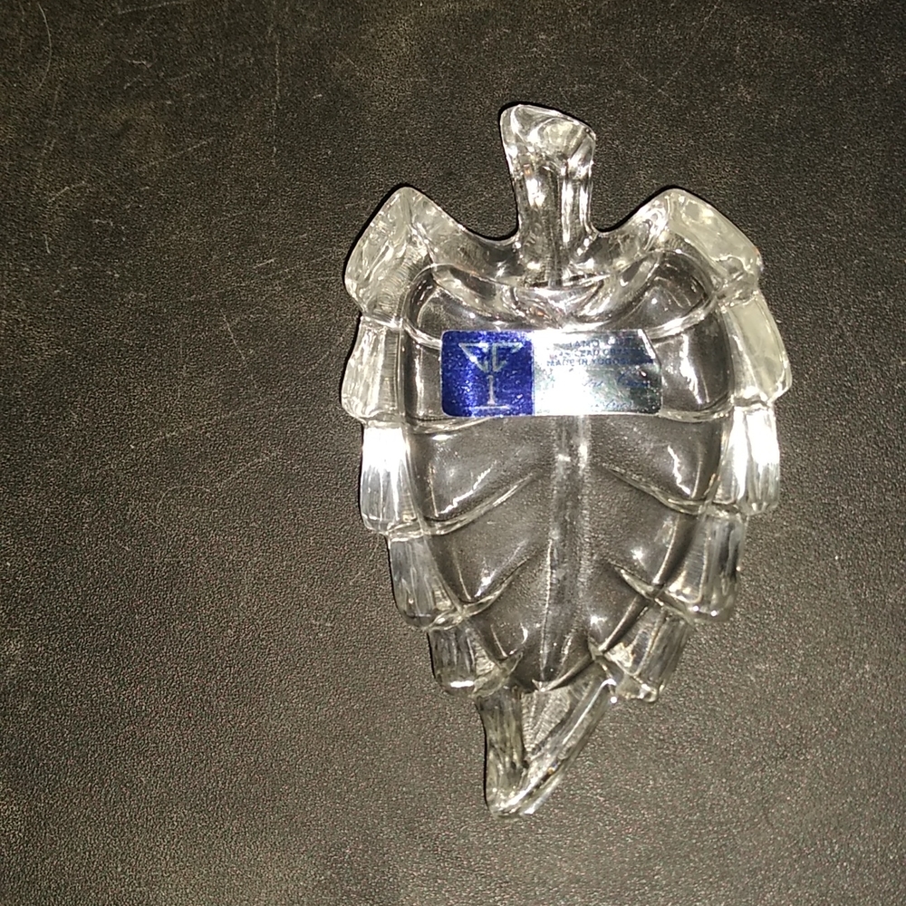 New Vintage  hand cut  crystal ring dish, 24% lead crystal made in Yugoslavia